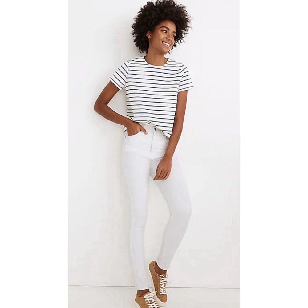 Madewell‎ Women 25 10'' High-Rise Skinny Jeans In Pure White AJ233 Preppy Fairy